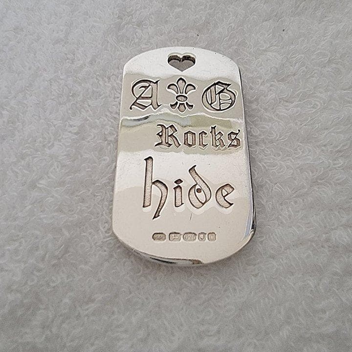 Hide + A&G 長方形 ハート ペンダントトップ シルバー925