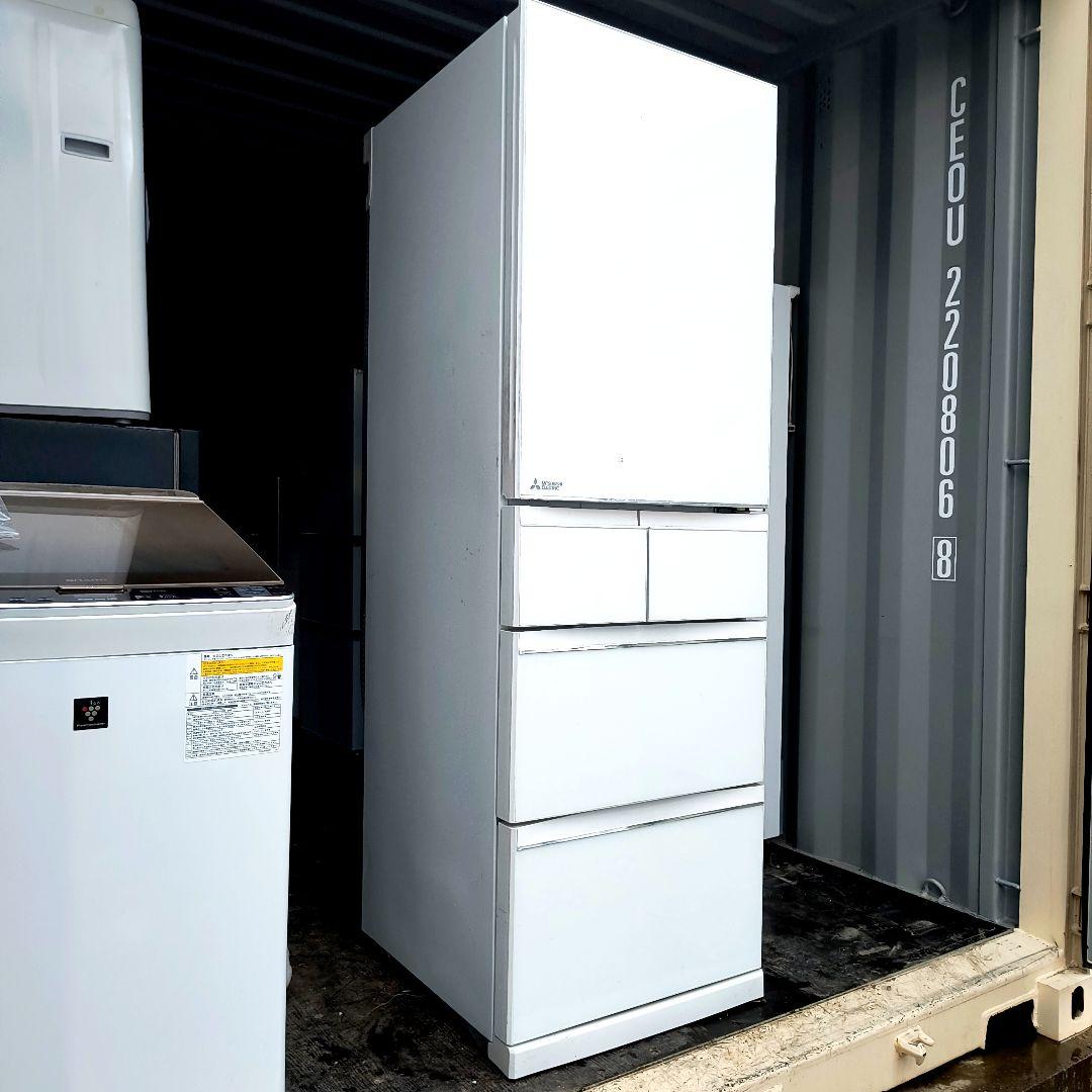運搬取付無料！クリスタルピュアホワイト・純正三菱ノンフロン冷蔵庫！完動品超美品！