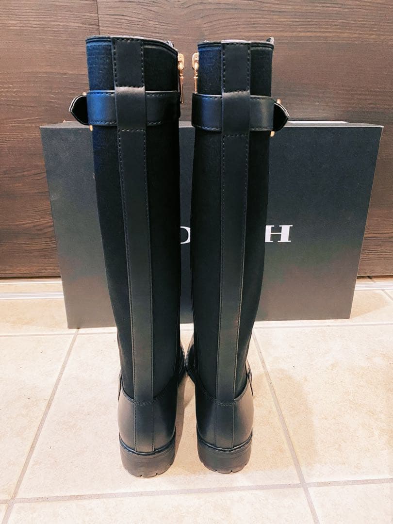 【未使用に近い】コーチCOACH ロングブーツ ブラック ゴ