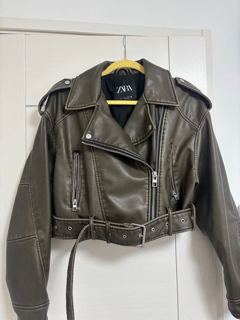 ZARA ライダースジャケット　カーキ