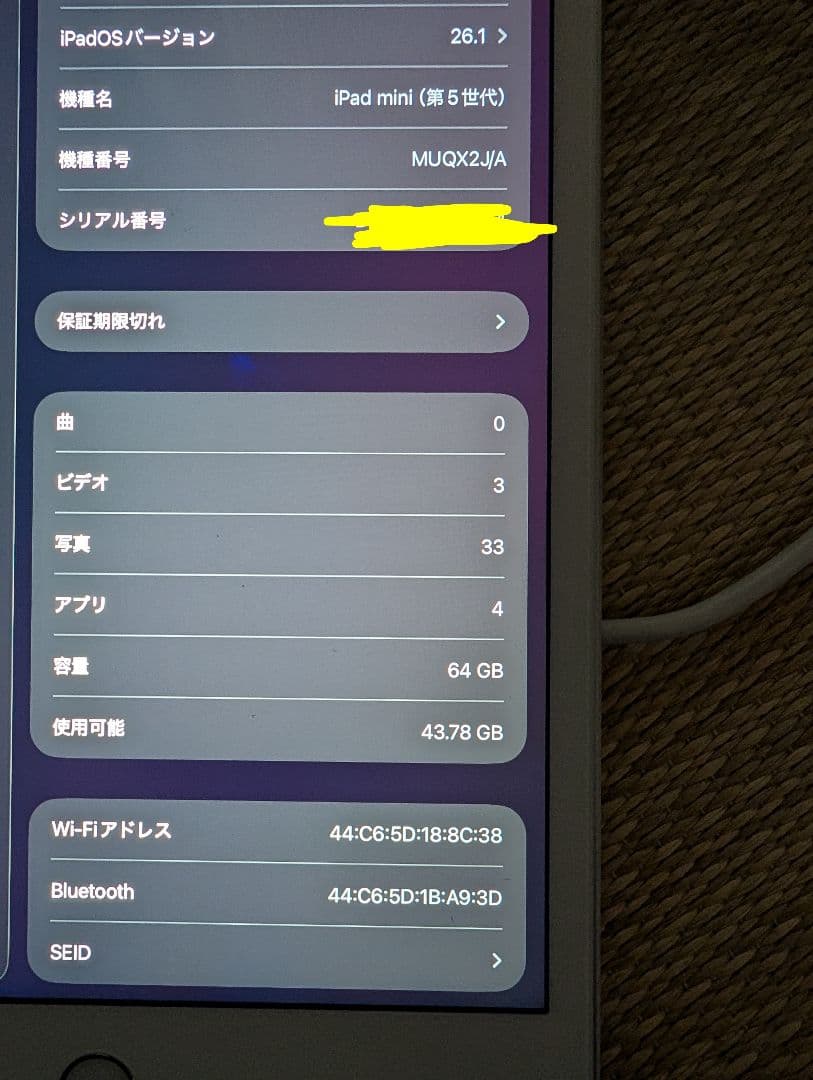iPadmini5 Wi-Fiモデル