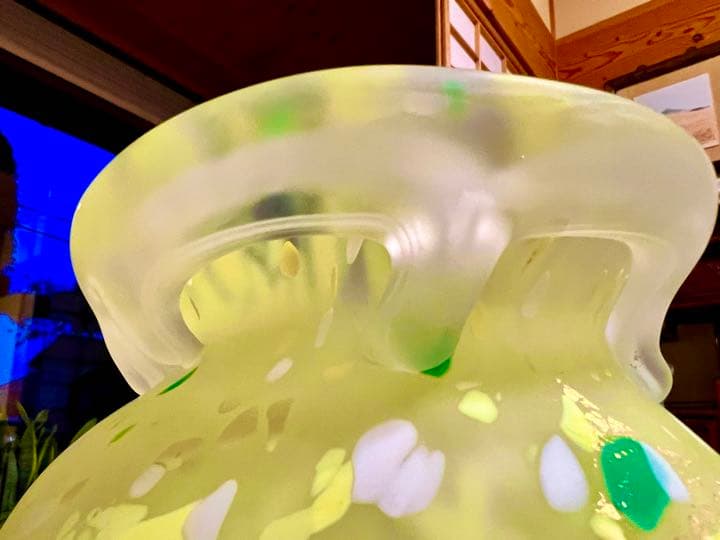 文化勲章受章作家　藤田喬平作　手吹『彩雲』共箱入り