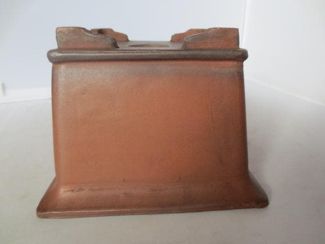 朱泥外縁下紐　花盆　朱泥花盆　中国古鉢　高さ11㎝　　R7/12/18-1