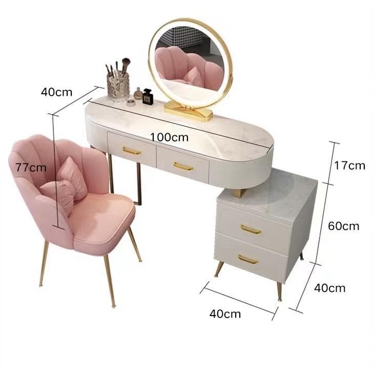 ホワイトドレッサー LEDミラー付き訳あり品　写真をご確認J201-100-02