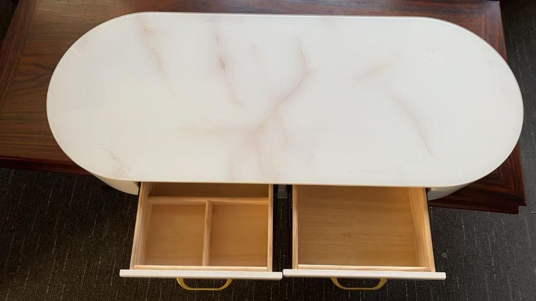 ホワイトドレッサー LEDミラー付き訳あり品　写真をご確認J201-100-02