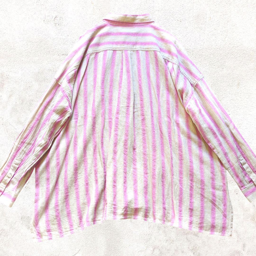 ICHI Antiquitesイチアンティークス リネンコットンストライプシャツ