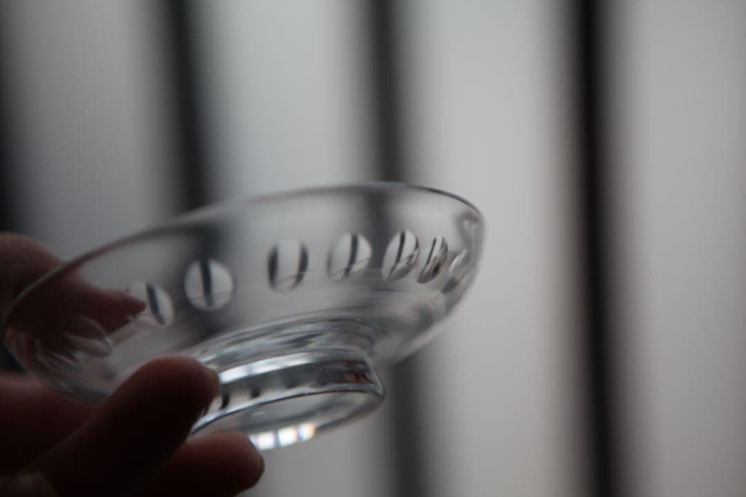 古道具　戦前　大正　昭和初期　蓋付ガラス碗　レア　B