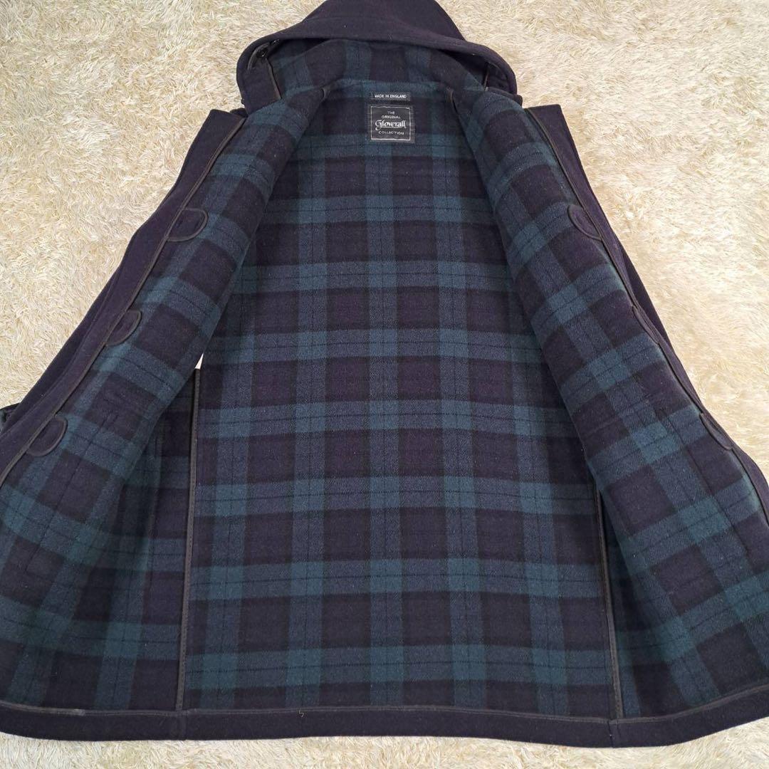 極美品　Gloverall ブラックウォッチ ダッフルコート ネイビー