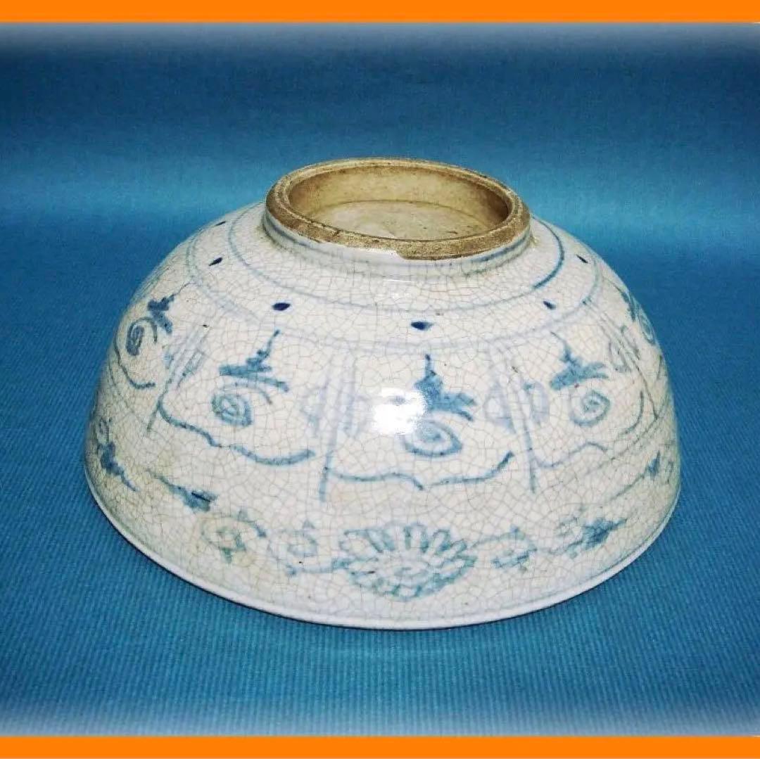 544『染付 花唐草 鉢』　/骨董品 古美術 古玩 アンティーク