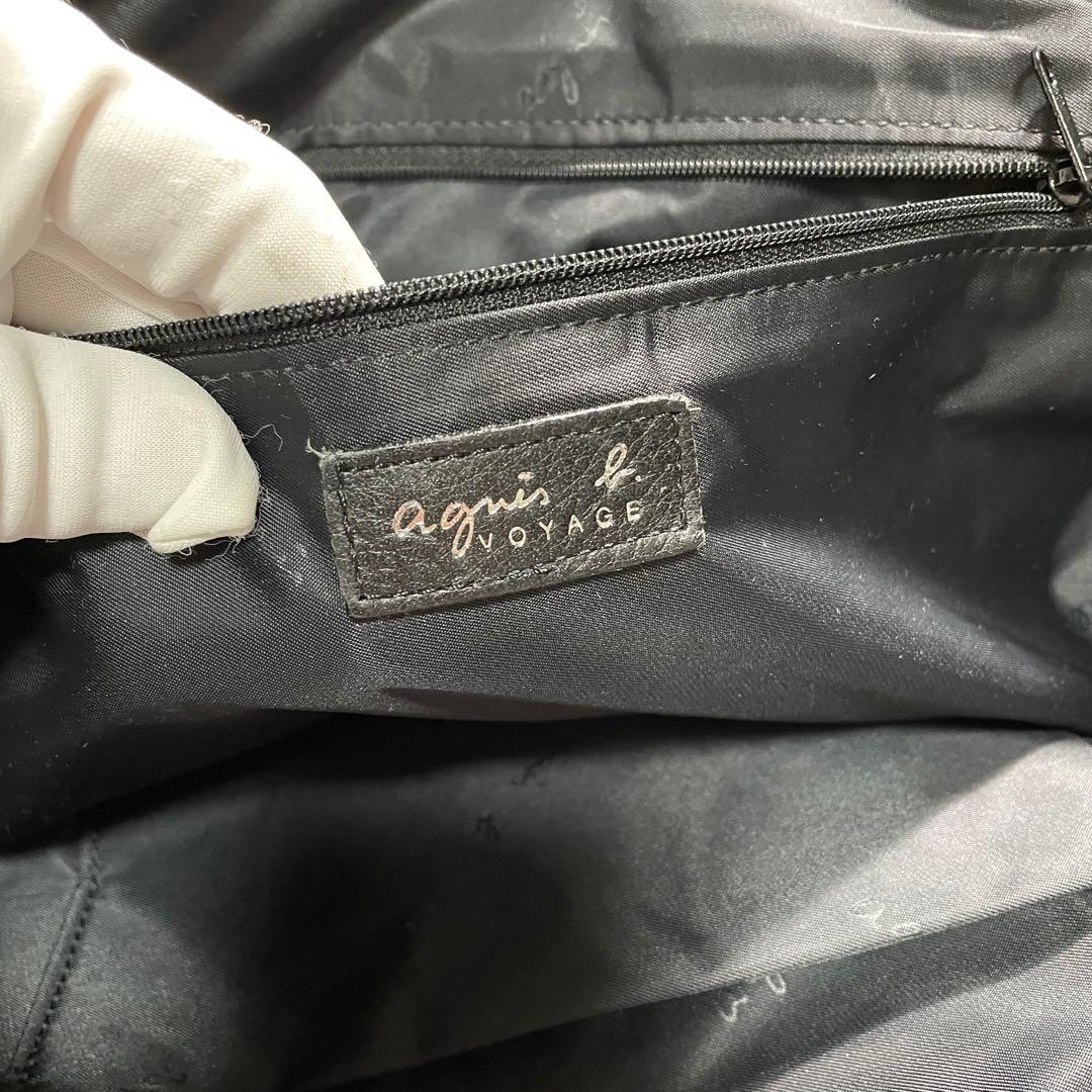 美品 アニエスべー ボヤージュ ボストンバッグ 本革 黒 大きめ 南京錠