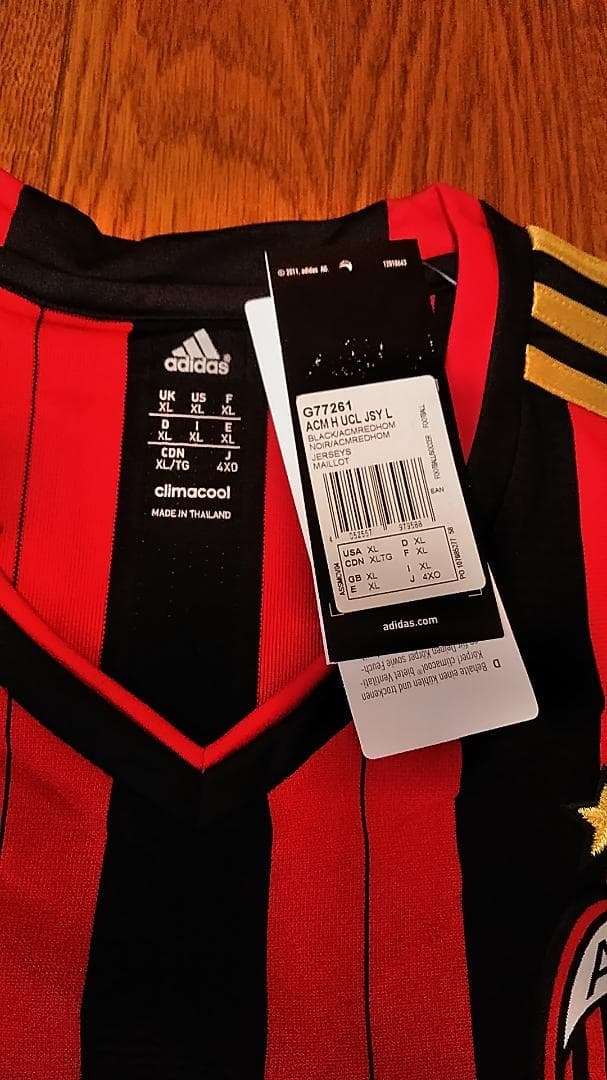 新品 ACミラン 13 14 UCL ユニフォーム ホーム 長袖 XL 4XO