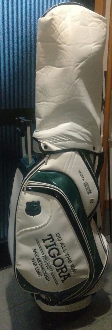 TIGORA キャディバッグ ホワイト/グリーン　ゴルフバック　ティゴラ　白　緑