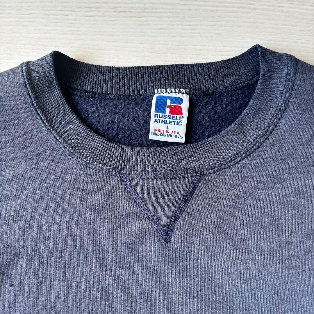 90‘s RUSSELL USA製　サンフェード　ネイビー