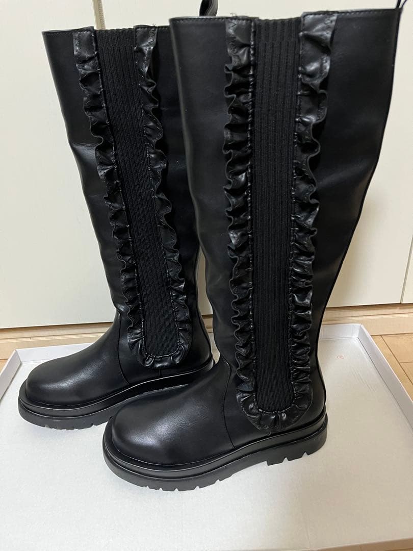 Bibiy. CHELSEA フリルロングブーツ Lサイズ　新品未使用