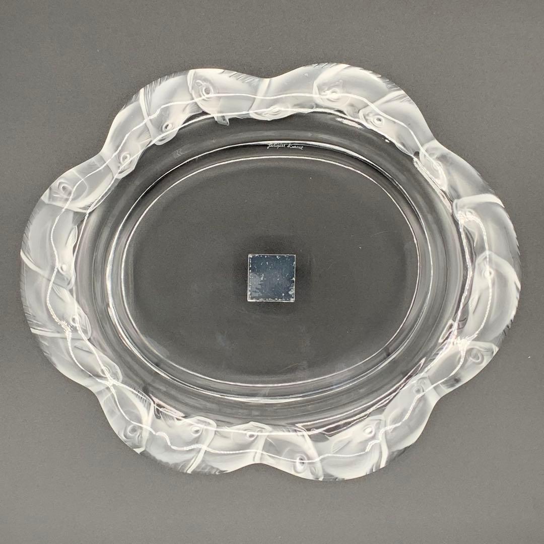希少！ルネ・ラリック アンティーククリスタルガラスディッシュプレート　鯉模様　魚