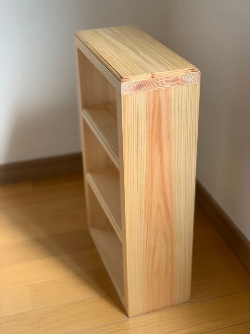 【ヒノキ無垢材】3段カフェシェルフ13cmタイプ アンティーク　キッチンラック