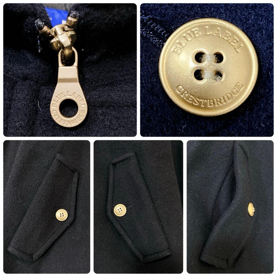 ブルーレーベルクレストブリッジ ウールフーデットショートコート 36 S相当