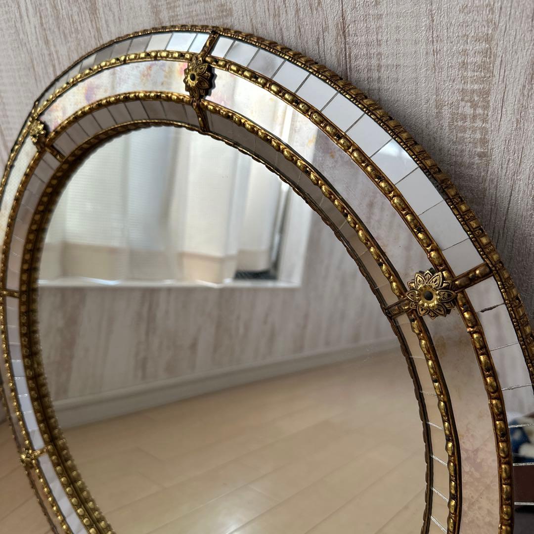 【超希少】高級 スペイン製 アンティーク 鏡 ミラー ヴィンテージ