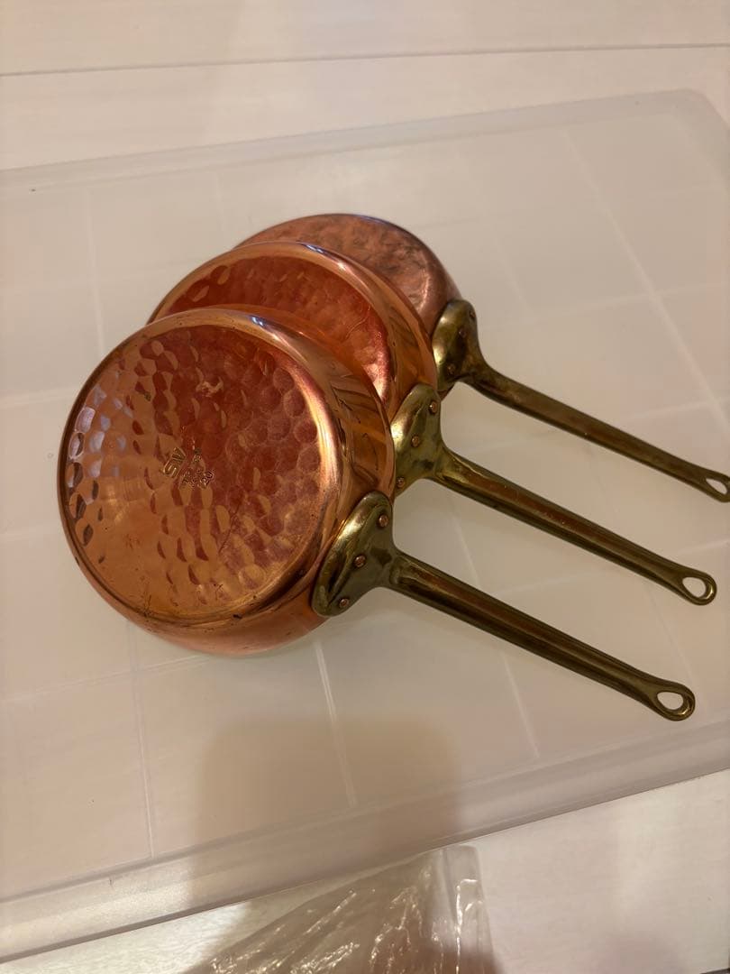 銅鍋　プチソテーパン　12cm 高さ2.5cm 3個セット