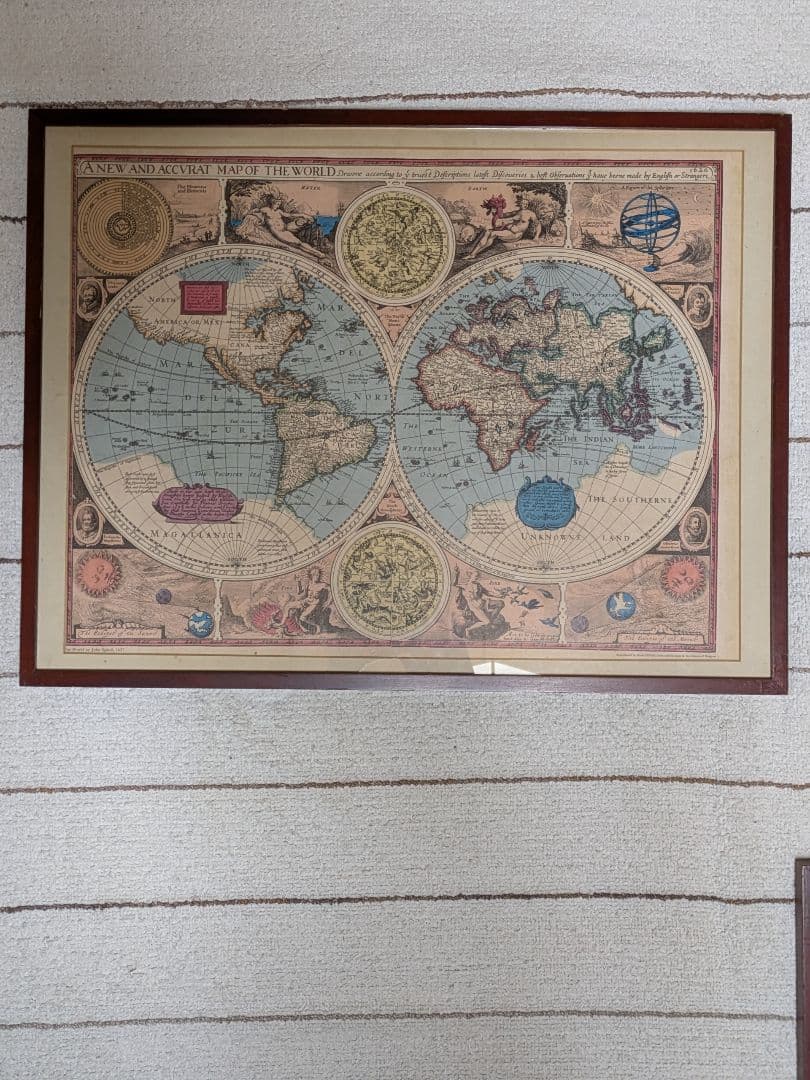 古典的な世界地図2点セット