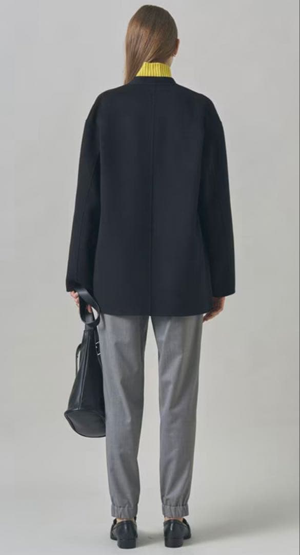 MASIROICB wool Rever ノーカラーショートコート