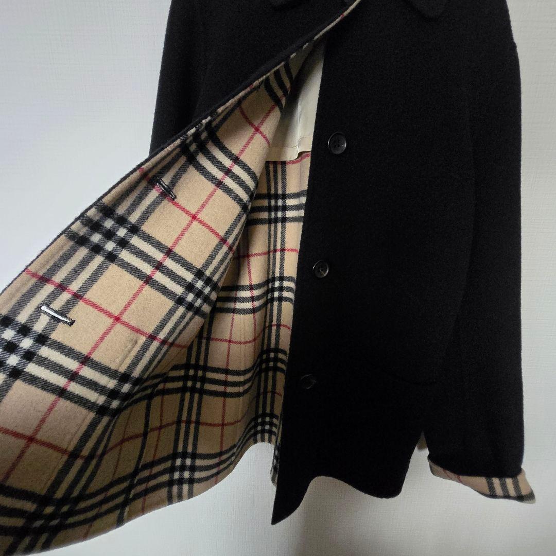 【SALE】バーバリー ダブルフェイス コートウール カシミヤ ノバチェック