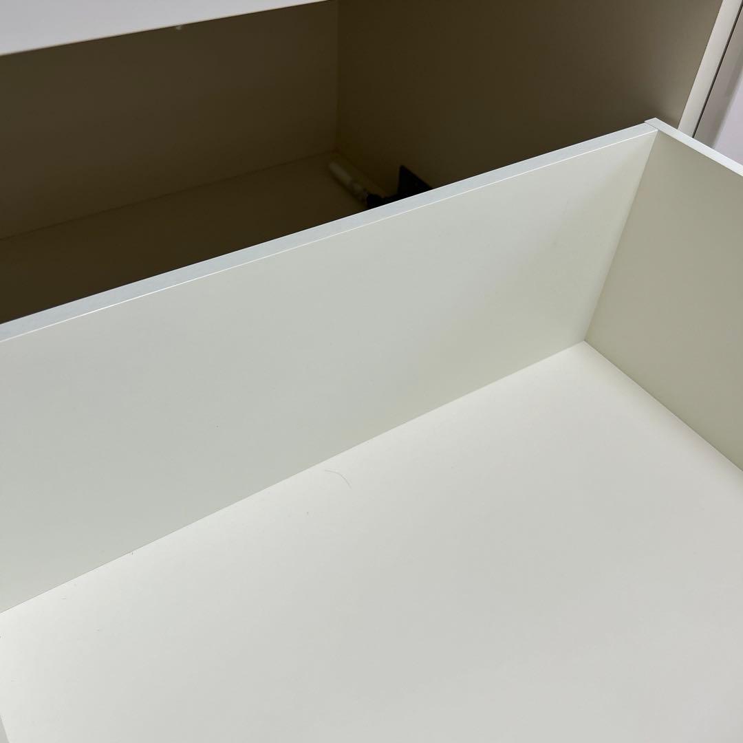 送料込！！ホワイト　キッチンカウンター　鏡面　島忠ホームズ　スライドレール付