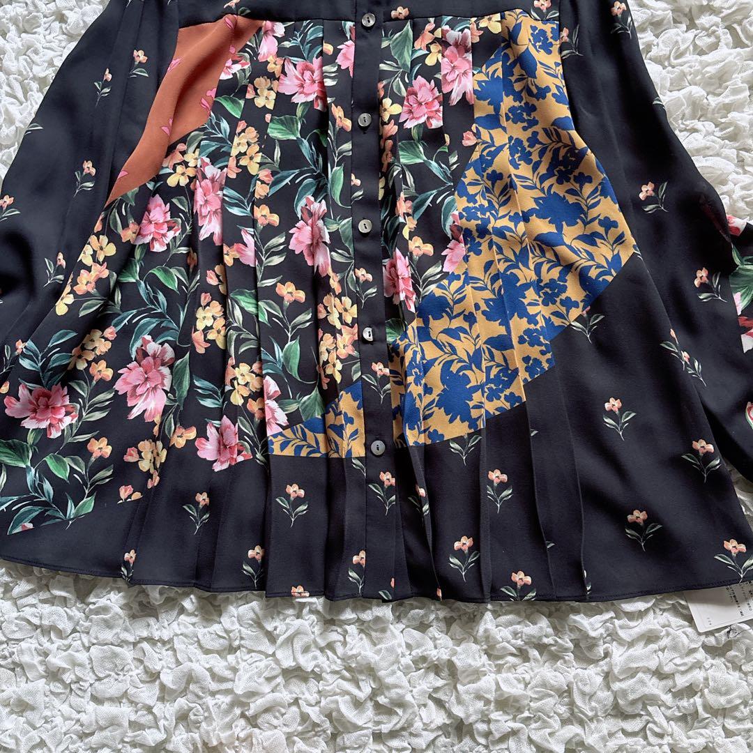 【新品】グレースコンチネンタル 花柄 プリーツ ブラウス M 上品 きれいめ
