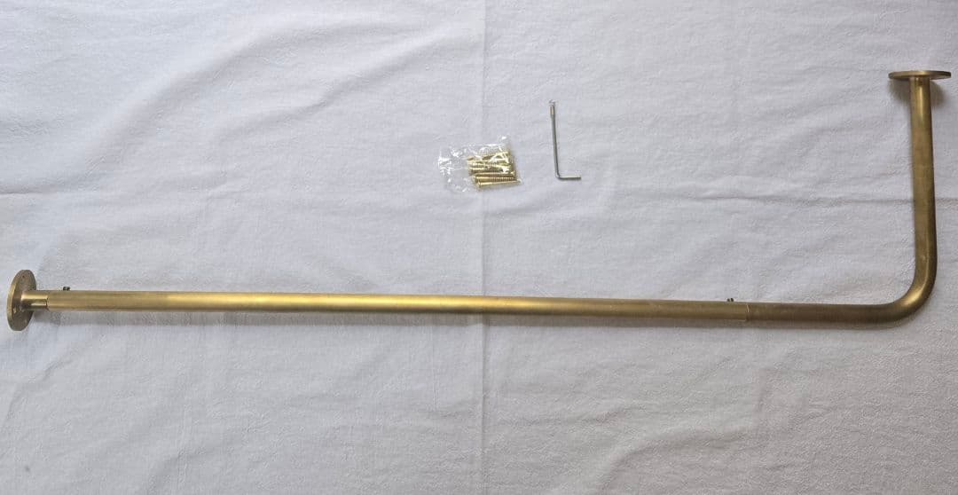 上手工作所　真鍮製 L字天吊りハンガーバー Sサイズ H220 1セット