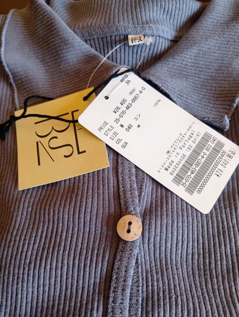 新品タグつき【BASERANGE　ベースレンジ】 ISO SHIRT