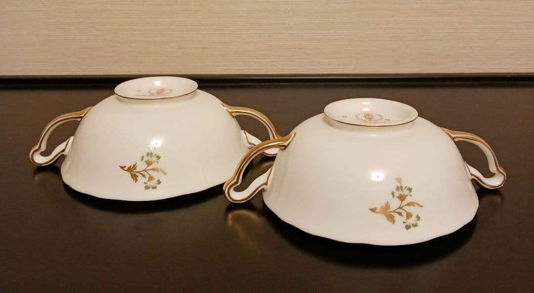 値下げ‼️ロイヤルクラウンダービーパネル グリーン スープカップ＆ソーサー①②