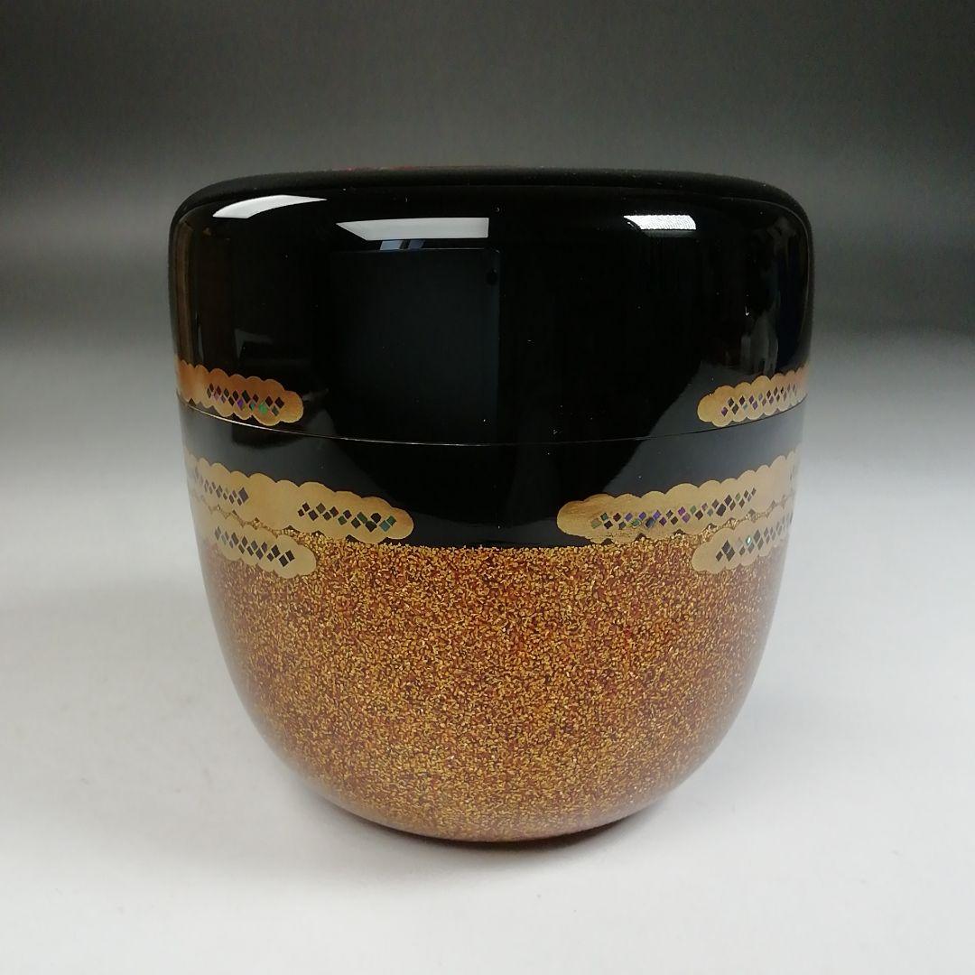 Ｗ２３８　棗　『紅富士蒔絵』『内銀地』『大棗』『細川司光 作』　共箱　茶道具