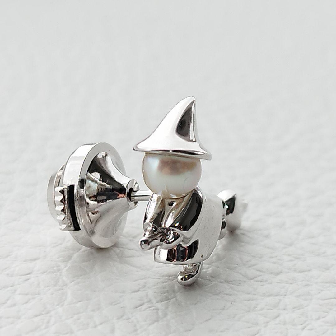【美品】TASAKI　タサキ　パール　ピンバッジ　魔女　シルバー
