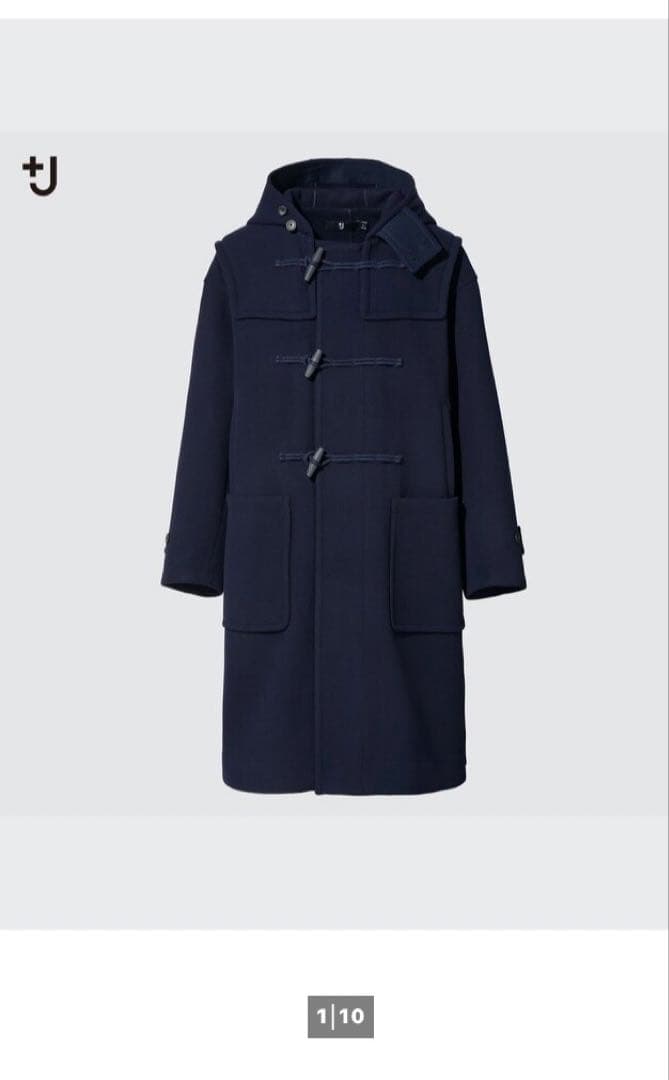 新品未使用 uniqlo プラスJ ネイビー ダッフルコート L