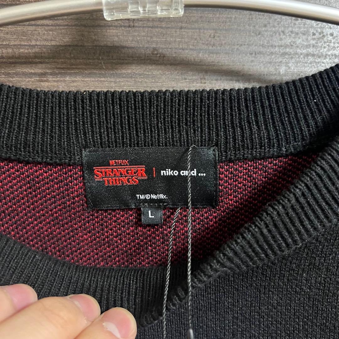 STRANGER THINGS コラボジャカードニットプルオーバー L