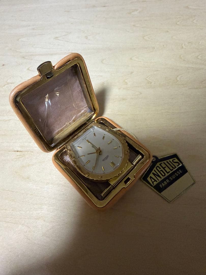 ANGELUS MIDGET 時計目覚まし 不動、アラーはム可動 スイス製