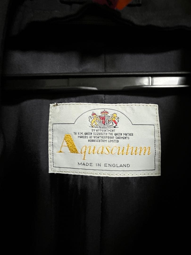 値下げ　Aquascutum ステンカラーネイビー　ライナー付き　XL 防水