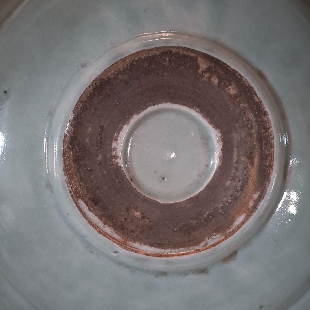 初期伊万里～淡青磁草花文様尺越大皿