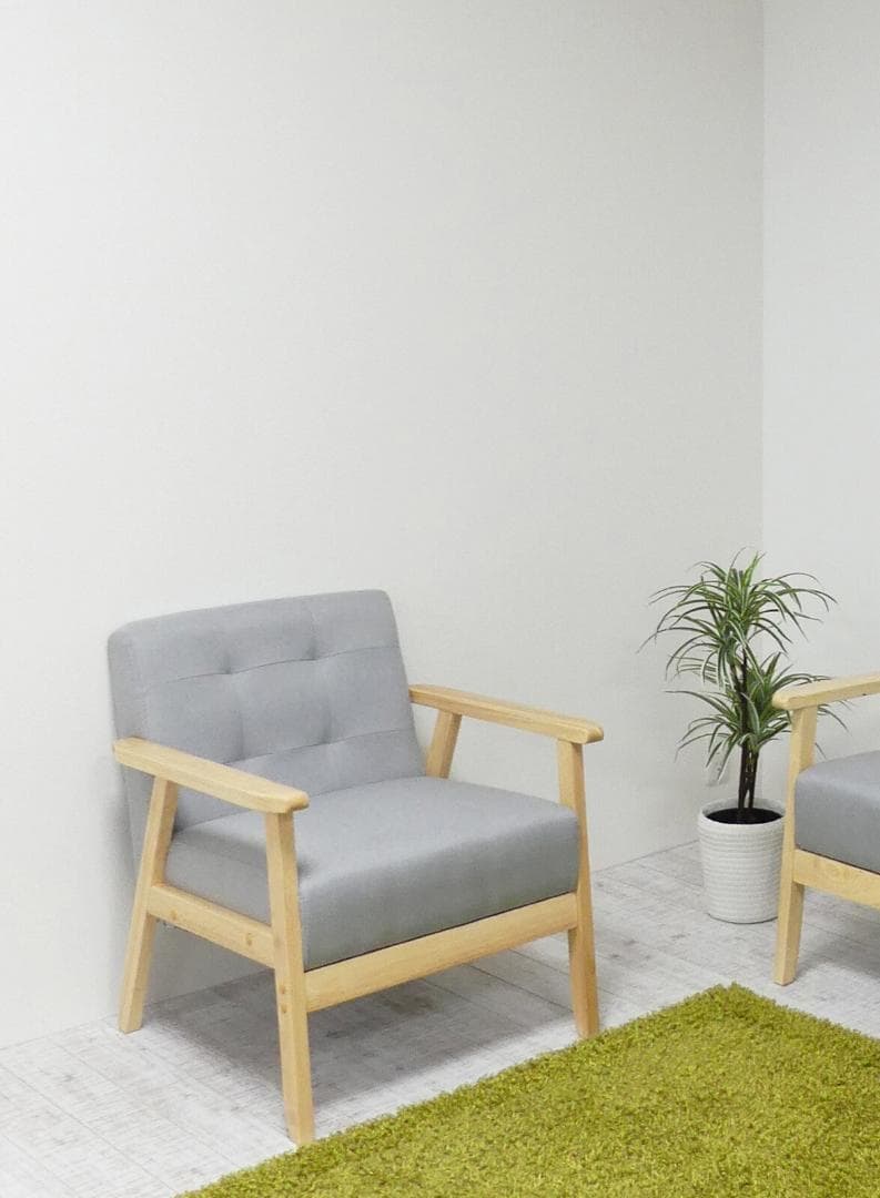 1Pソファ　オスロ　一人用椅子　木製フレーム　オシャレ　コンパクト　シンプル