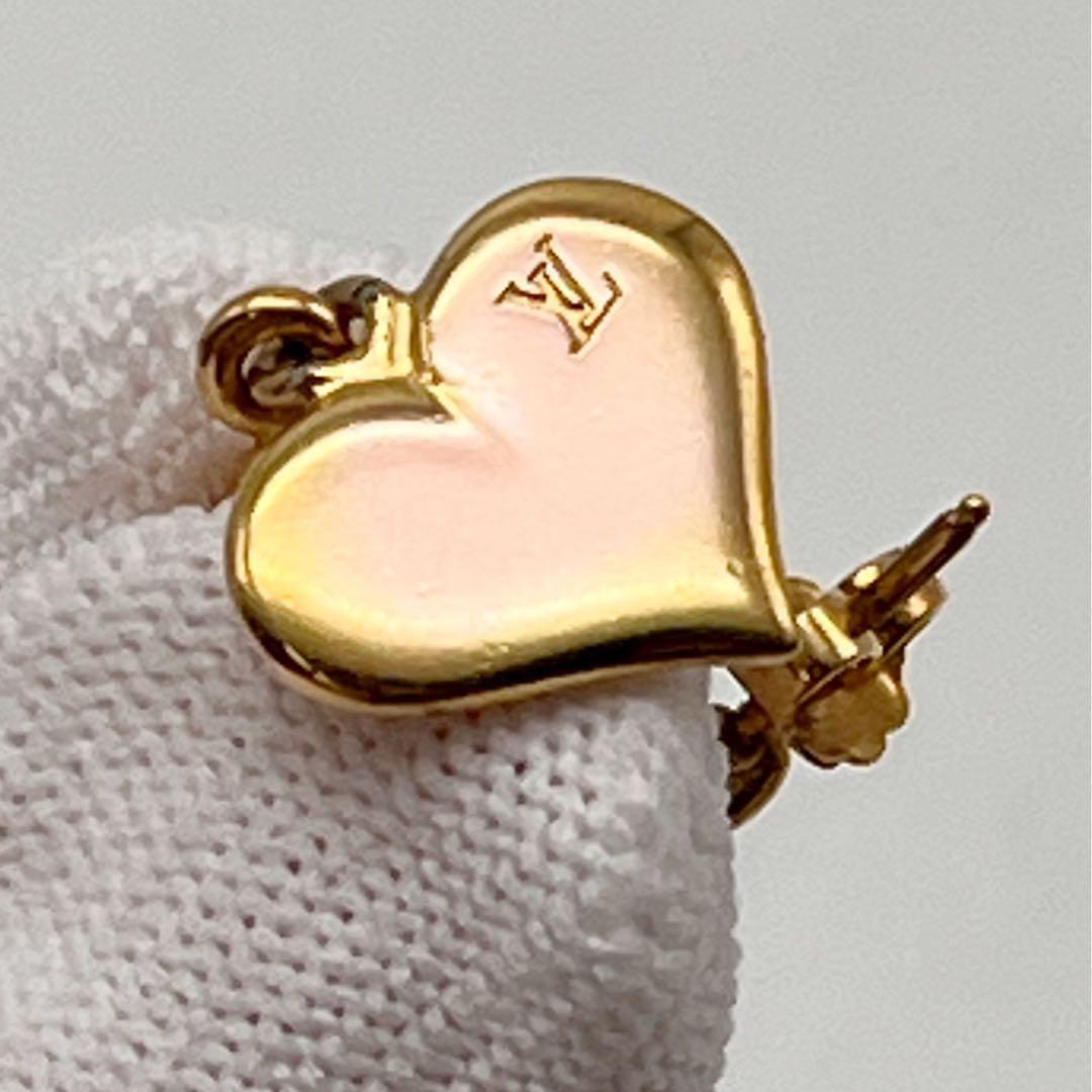 ルイヴィトン ブークルドレイユ ピアス 片耳 LV GPゴールド　ハート