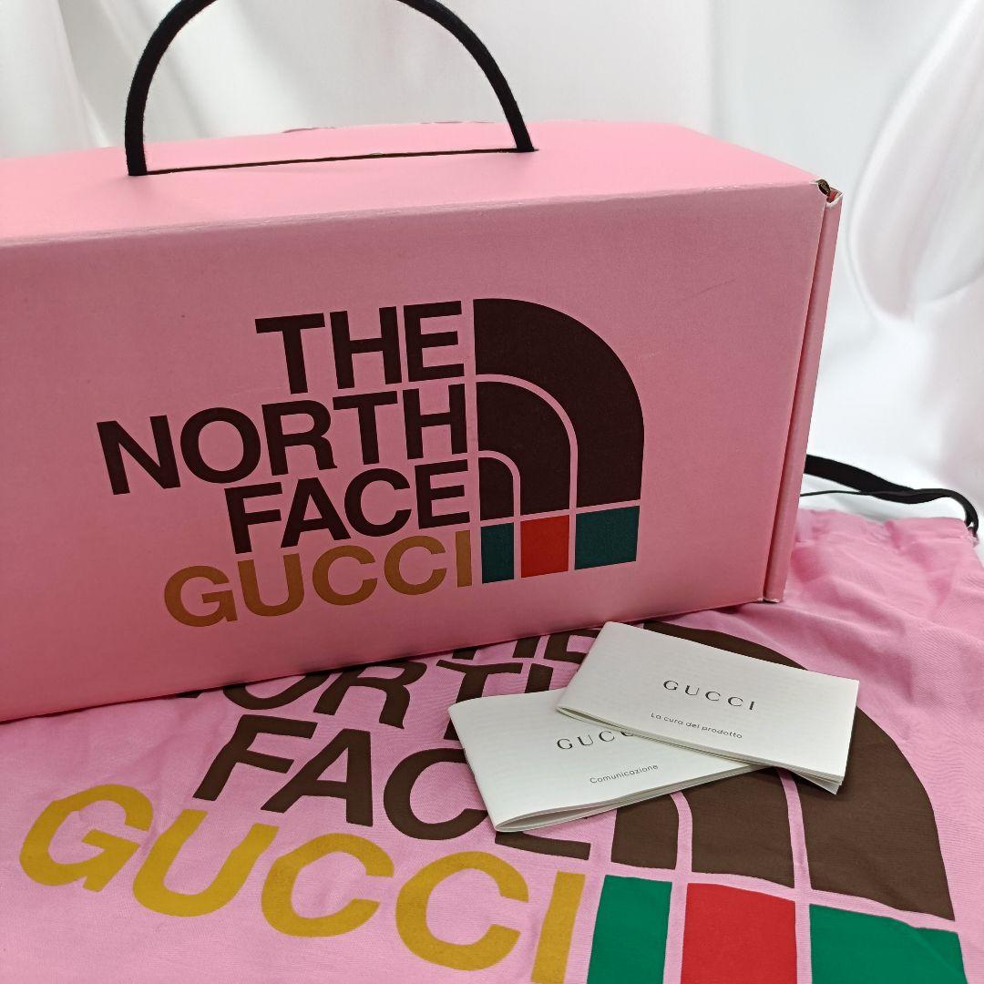 美品 グッチ×ノースフェイス ボディバッグ マルチカラー ナイロン