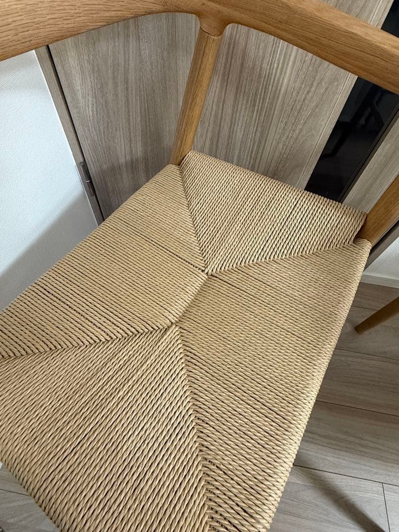 美品★オーク材ペーパーコードアームチェア 2脚セット