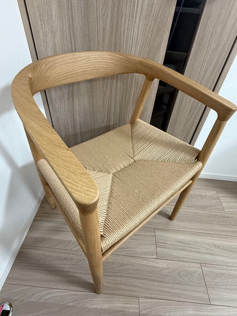 美品★オーク材ペーパーコードアームチェア 2脚セット