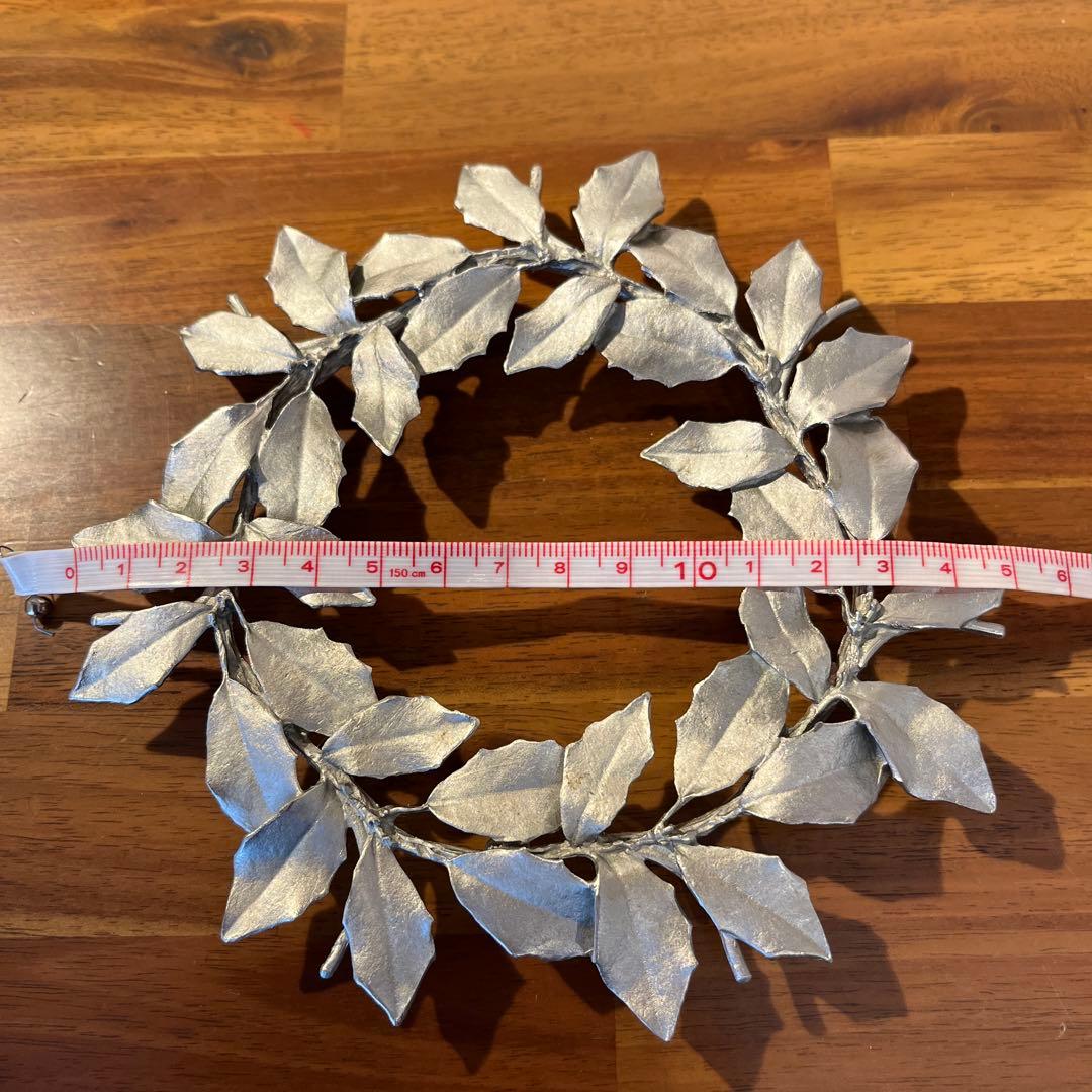 アトリエジュンコ　鍋敷　ポットスタンド　リース　シルバー系　美品　ピューター