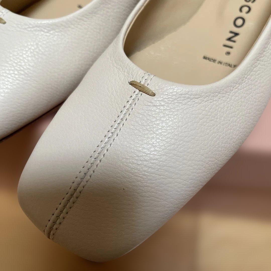 【新品】FABIO RUSCONI☆ スクエアトゥフラットパンプス 23.5cm