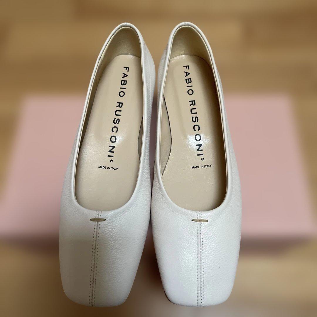 【新品】FABIO RUSCONI☆ スクエアトゥフラットパンプス 23.5cm