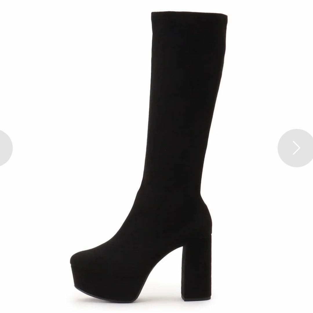 Esperanza ラク盛りロングブーツ 黒 S