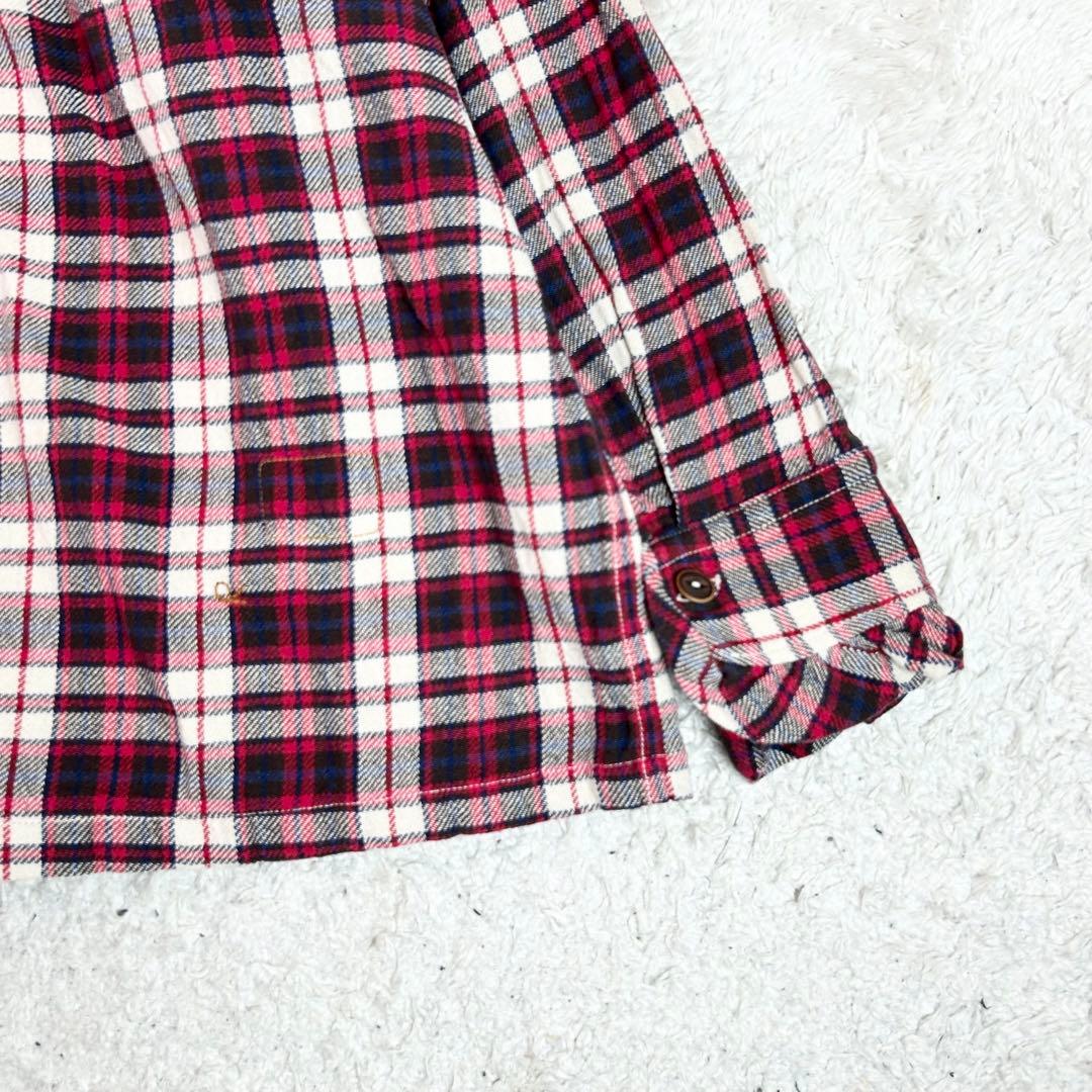 45R インドネル チェック柄 タックフリルブラウス　プルオーバ45rpm