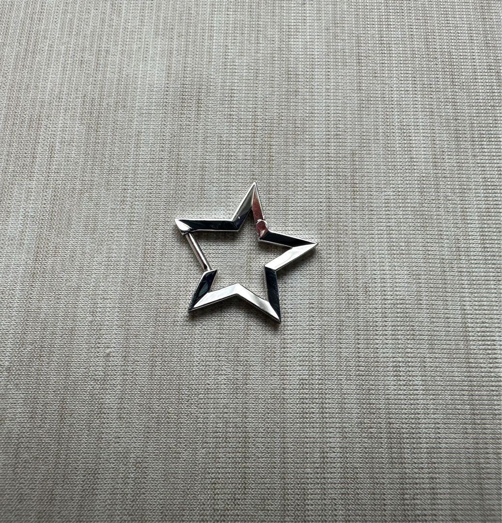 スタージュエリー スター フープ ピアス ホワイト 星型 美品