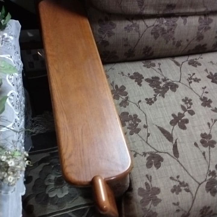 花柄デザイン 2人掛けソファ　国産家具